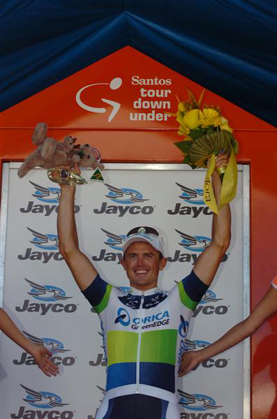 Simon Gerrans on the podium